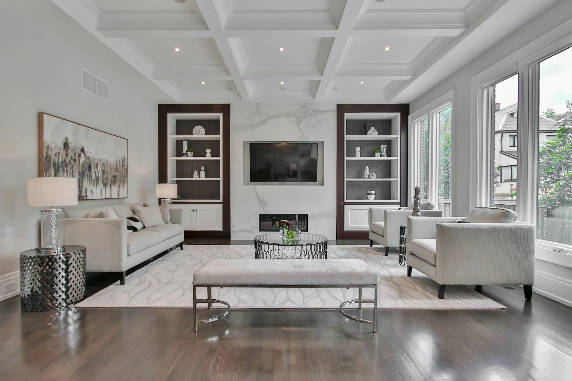 Renovated interior with fresh paint and trim
