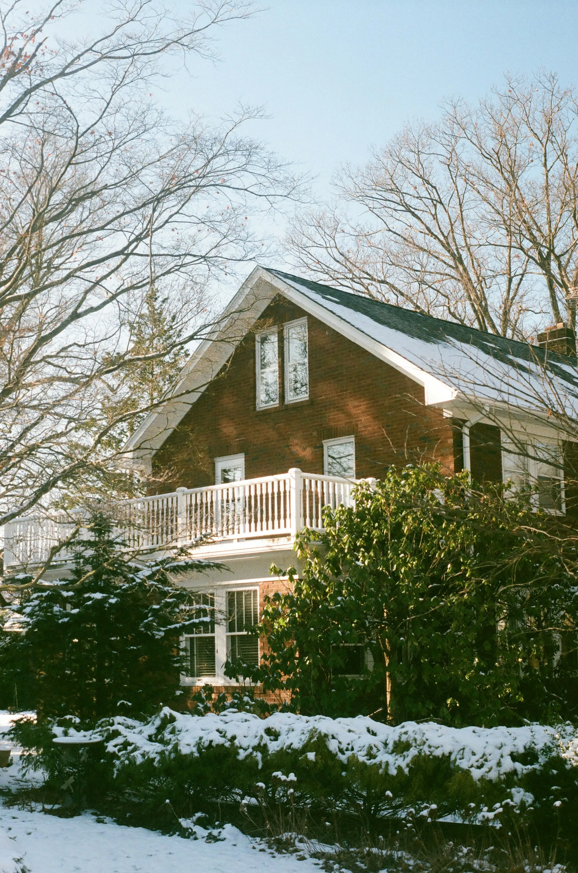 Small detached backyard cottage with a covered front entry